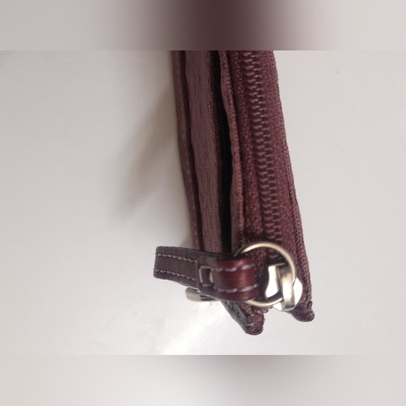 Coach Patterned Keychain Card Wallet In Plum - Picture 10 of 12